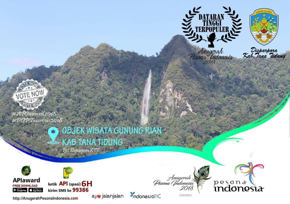 Kadis Disparpora KTT ajak Masyarakat dukung Gunung Rian di ajang API Award 2018